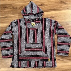 Iguana Jack Medium New Striped Hooded Baja Hoodie